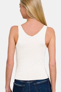 Zenana Double Layer Soft V Neck Tank