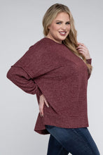 Load image into Gallery viewer, Zenana Plus Brushed Melange Drop Shoulder Sweater
