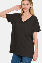 Load image into Gallery viewer, Zenana Full Size Soft V-Neck Short Sleeve T-Shirt
