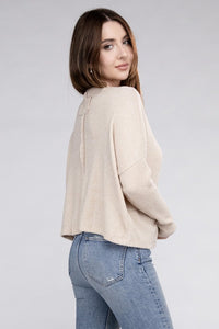 Zenana Ribbed Dolman Long Sleeve Sweater