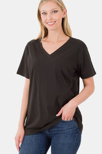 Zenana Full Size Soft V-Neck Short Sleeve T-Shirt