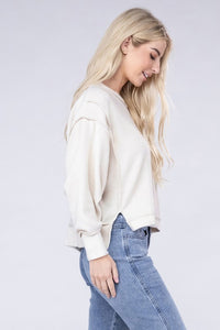 Zenana Brushed Melange Hacci Oversized Sweater