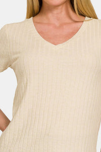 Zenana Soft Ribbed Short Sleeve T-Shirt