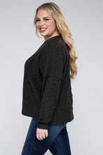 Load image into Gallery viewer, Zenana Plus Ribbed Brushed Melange Hacci Sweater
